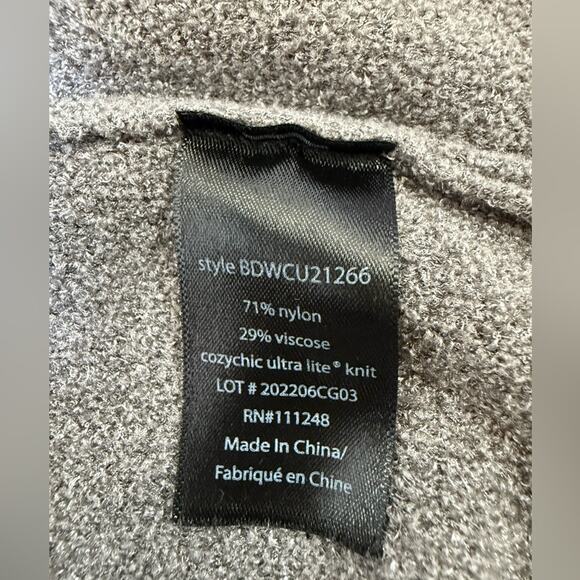 Barefoot Dreams CozyChic Ultra Lite Wide Collar Jacket Gray Size Medium - Picture 11 of 12